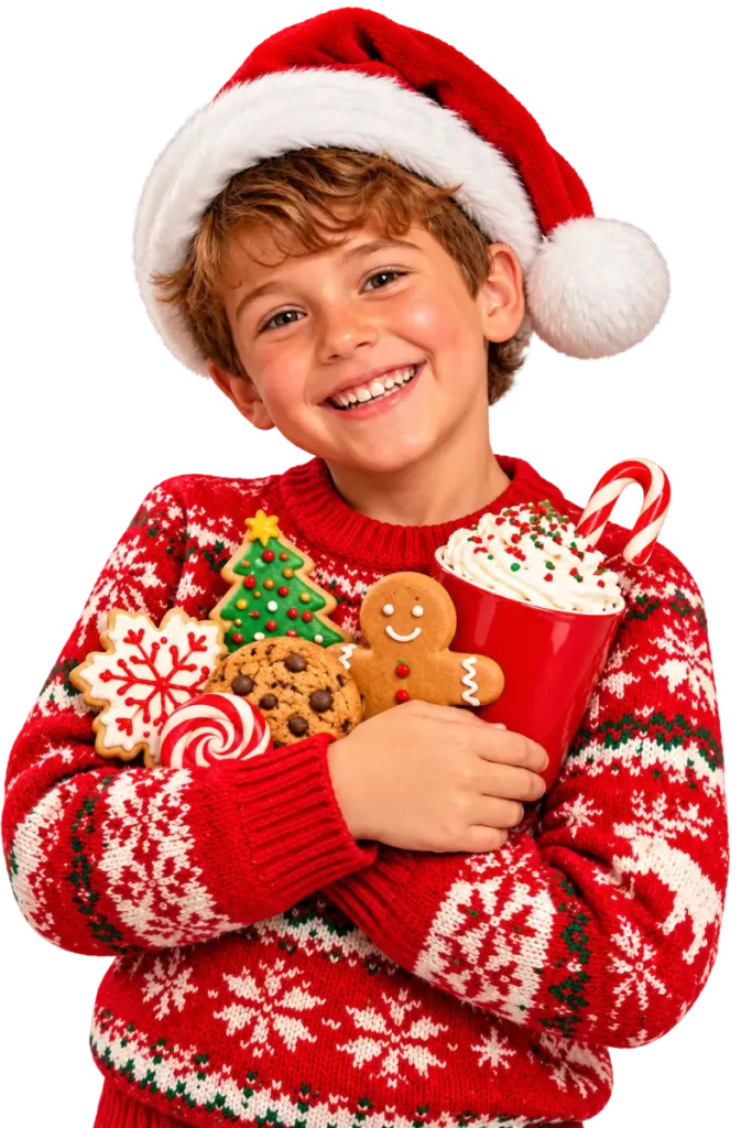 Cheerful Boy with Christmas Treats (1)