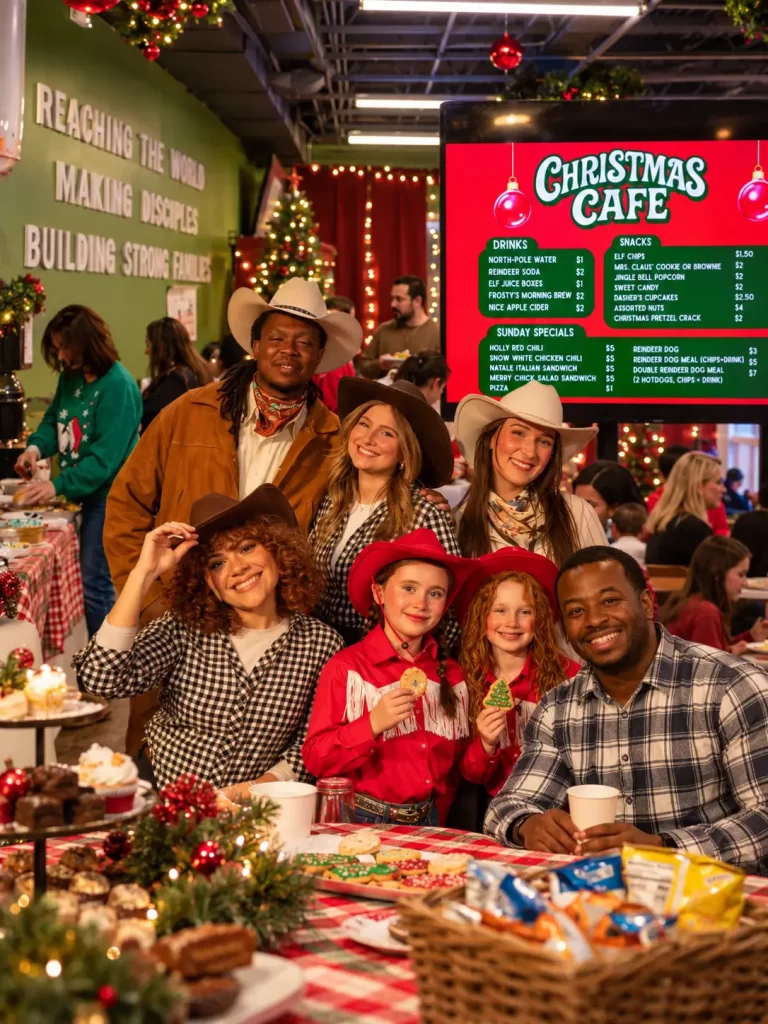 Festive Christmas Cafe Group Photo