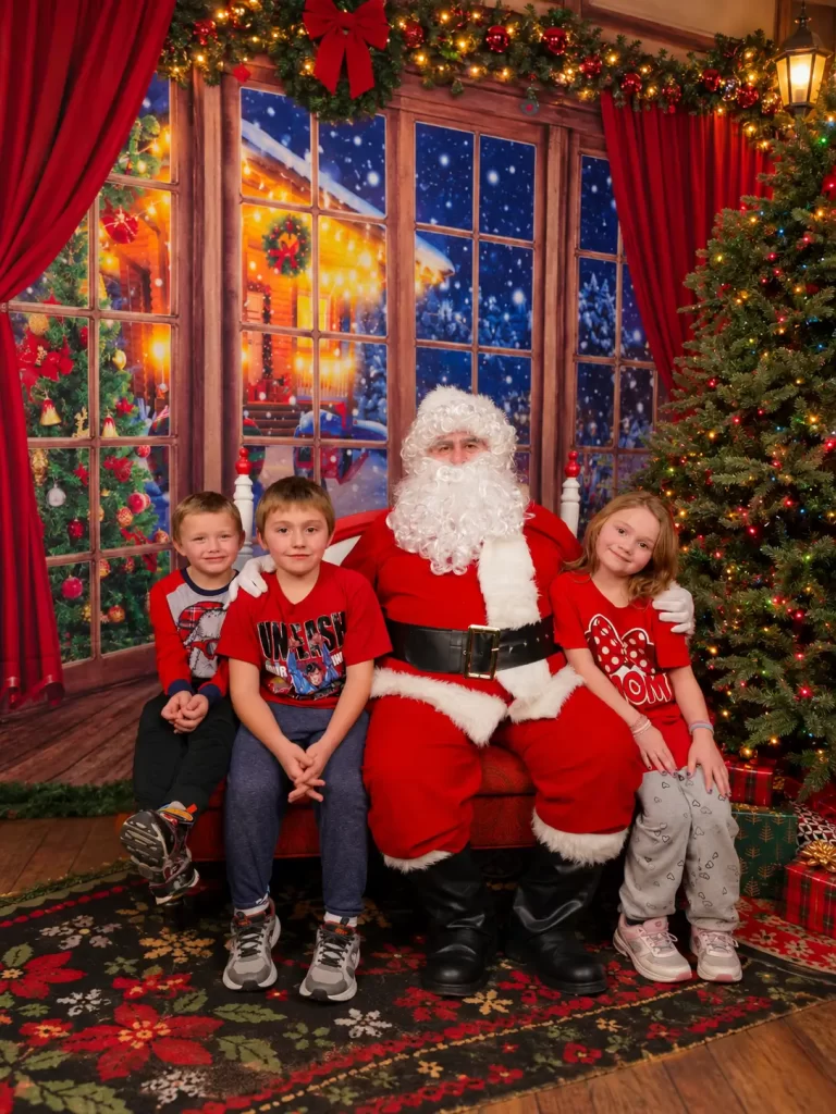 Santa’s Cozy Snowy Christmas Portrait